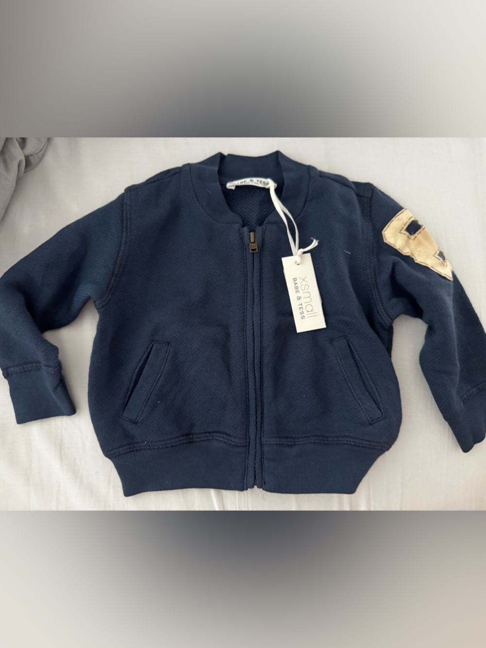Babe & Tess Navy Zip Hoodie with Tag